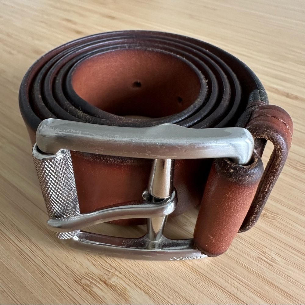 COACH Genuine Classic Brown Leather Belt